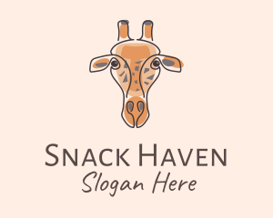 Giraffe Head Safari logo design