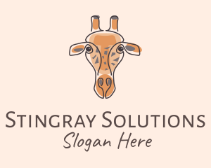 Giraffe Head Safari logo design