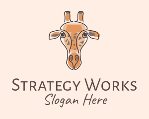 Giraffe Head Safari logo design