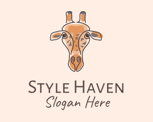 Giraffe Head Safari logo design