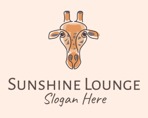 Giraffe Head Safari logo design