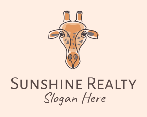 Giraffe Head Safari logo design