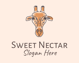 Giraffe Head Safari logo design