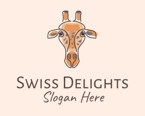 Giraffe Head Safari logo design