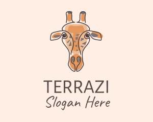 Giraffe Head Safari logo design