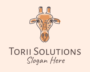 Giraffe Head Safari logo design