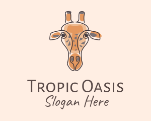 Giraffe Head Safari logo design