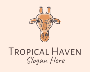 Giraffe Head Safari logo design