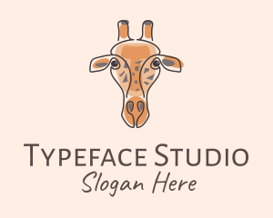 Giraffe Head Safari logo design