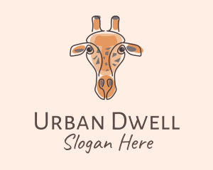 Giraffe Head Safari logo design