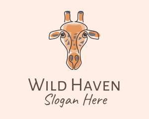 Giraffe Head Safari logo design