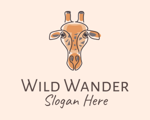 Giraffe Head Safari logo design