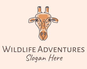 Giraffe Head Safari logo design