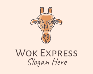 Giraffe Head Safari logo design