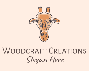 Giraffe Head Safari logo design