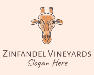 Giraffe Head Safari logo design