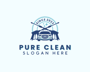 Car Pressure Washer Cleaning logo design