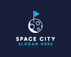 Moon Space Flag logo design