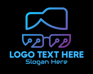 Virtual Reality - Tech Geek Nerd logo design