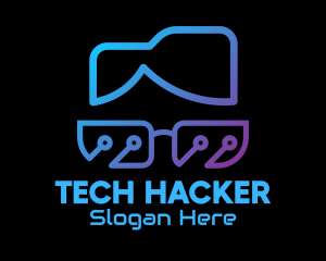 Hacking - Tech Geek Nerd logo design