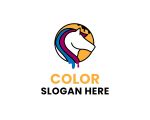 Colorful - Horse Paint Drip logo design