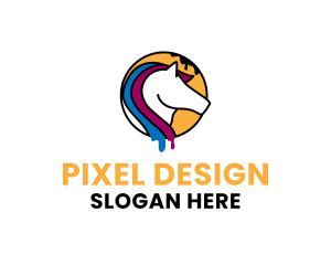 Graphics - Horse Paint Drip logo design