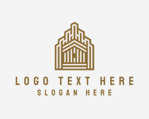 Lodge - Wooden House Property logo design