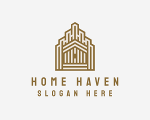 House - Wooden House Property logo design