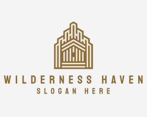 Lodge - Wooden House Property logo design