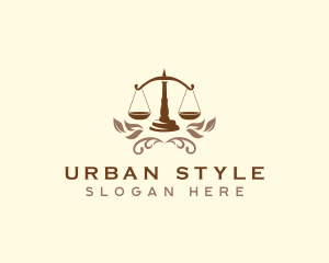 Judiciary - Ornamental Legal Scale logo design