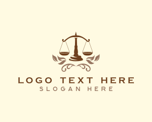 Judge - Ornamental Legal Scale logo design