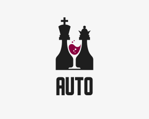 Chess Board - King Queen Wine Bar logo design