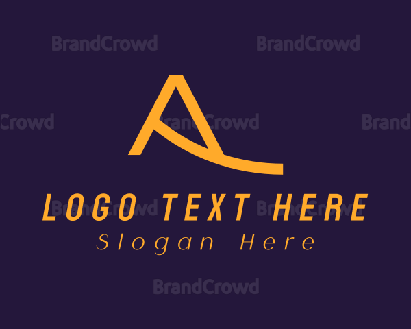 Stylish Golden Letter A Logo