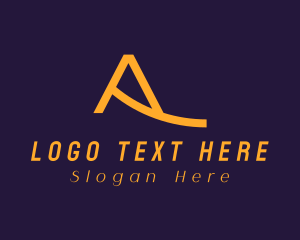 Gold And Purple - Stylish Golden Letter A logo design
