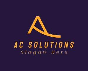 Stylish Golden Letter A logo design