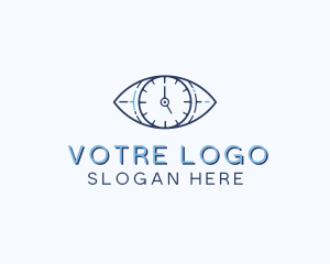 Blue - Eye Time Clock logo design