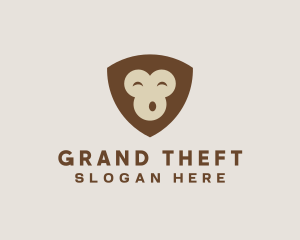 Zoo - Animal Monkey Shield logo design