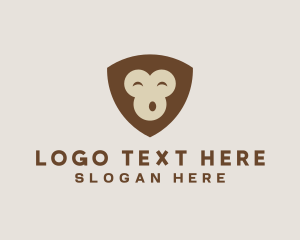 Face - Animal Monkey Shield logo design