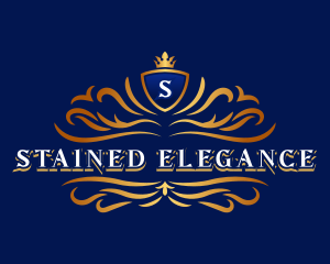 Elegant Crown Shield logo design