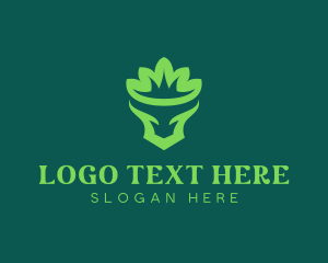 Vegan - Eco Bull Crown logo design