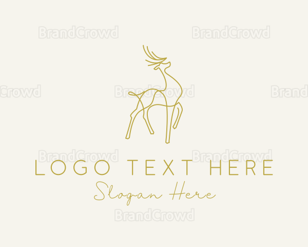 Gold Deer Monoline Logo