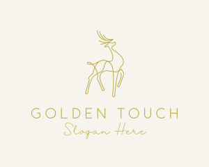 Gold Deer Monoline logo design