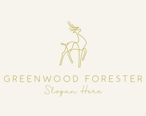 Gold Deer Monoline logo design