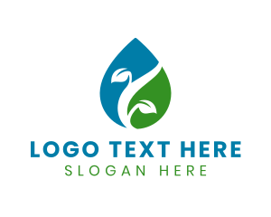 Cleaner - Natural Plant Droplet logo design
