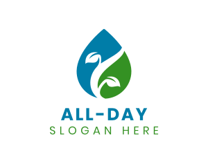 Liquid - Natural Plant Droplet logo design
