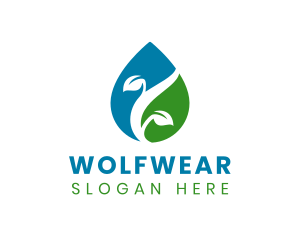 Vegan - Natural Plant Droplet logo design