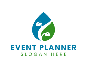 Disinfectant - Natural Plant Droplet logo design