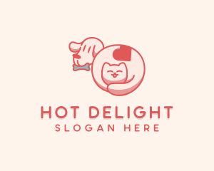 Cute Cat Dog logo design