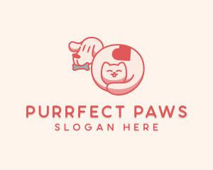 Cute Cat Dog logo design