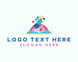 Book - Puzzle Educational Learning logo design